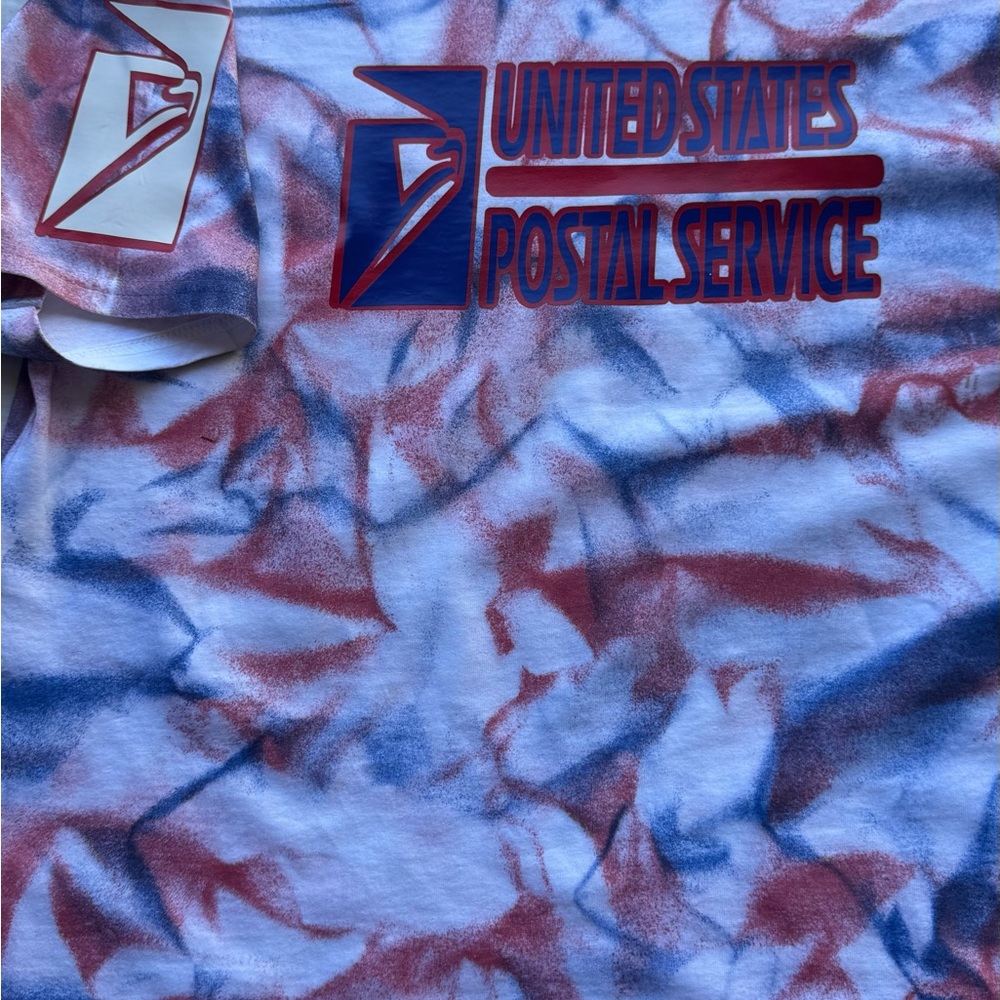 Gildan Red and Blue Tie-Dye USPS Short Sleeve Tee